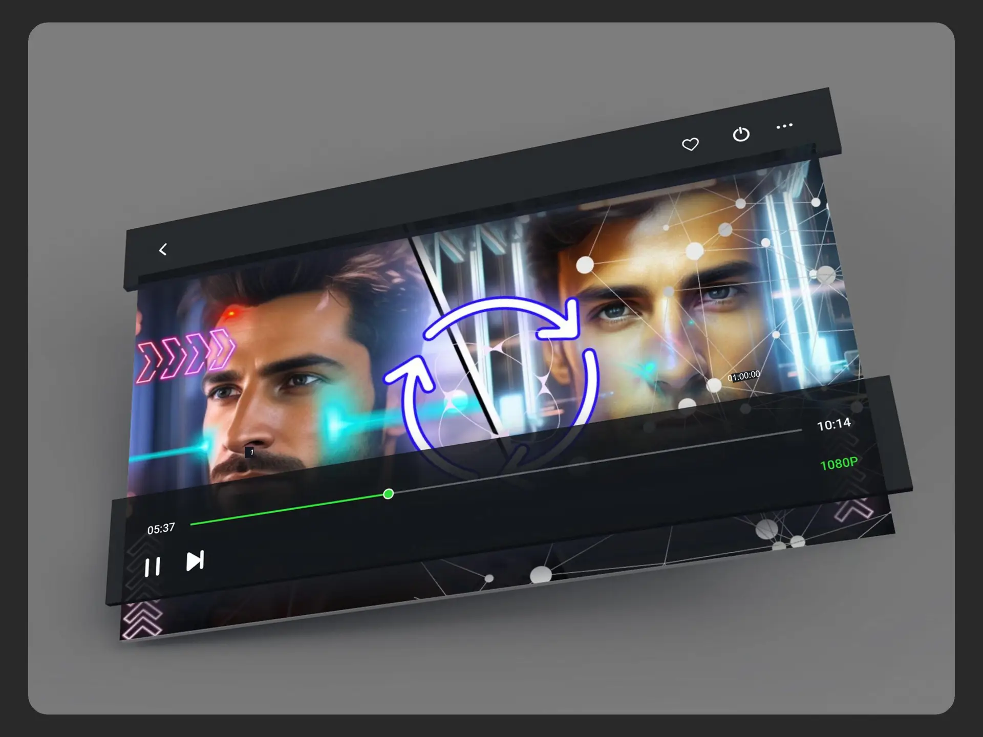 image of bionic 3d printing man's face.