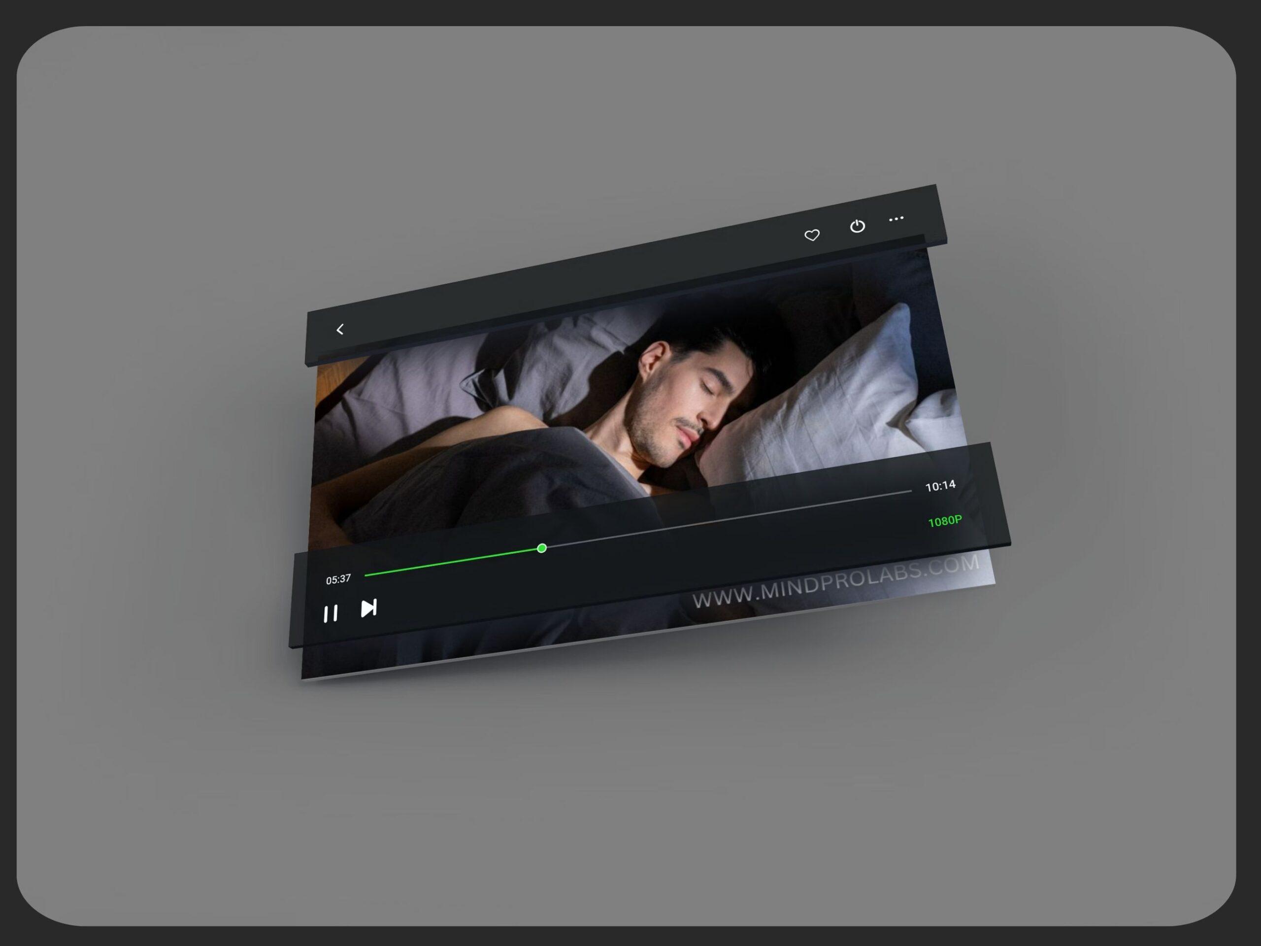 Better Sleep 8.0 sleep subliminal audio showing a man sleeping peacefully in bed